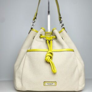 Coach Avery Chartreuse Drawstring Hobo